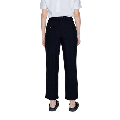 Pantaloni casual in viscosa nera Street One