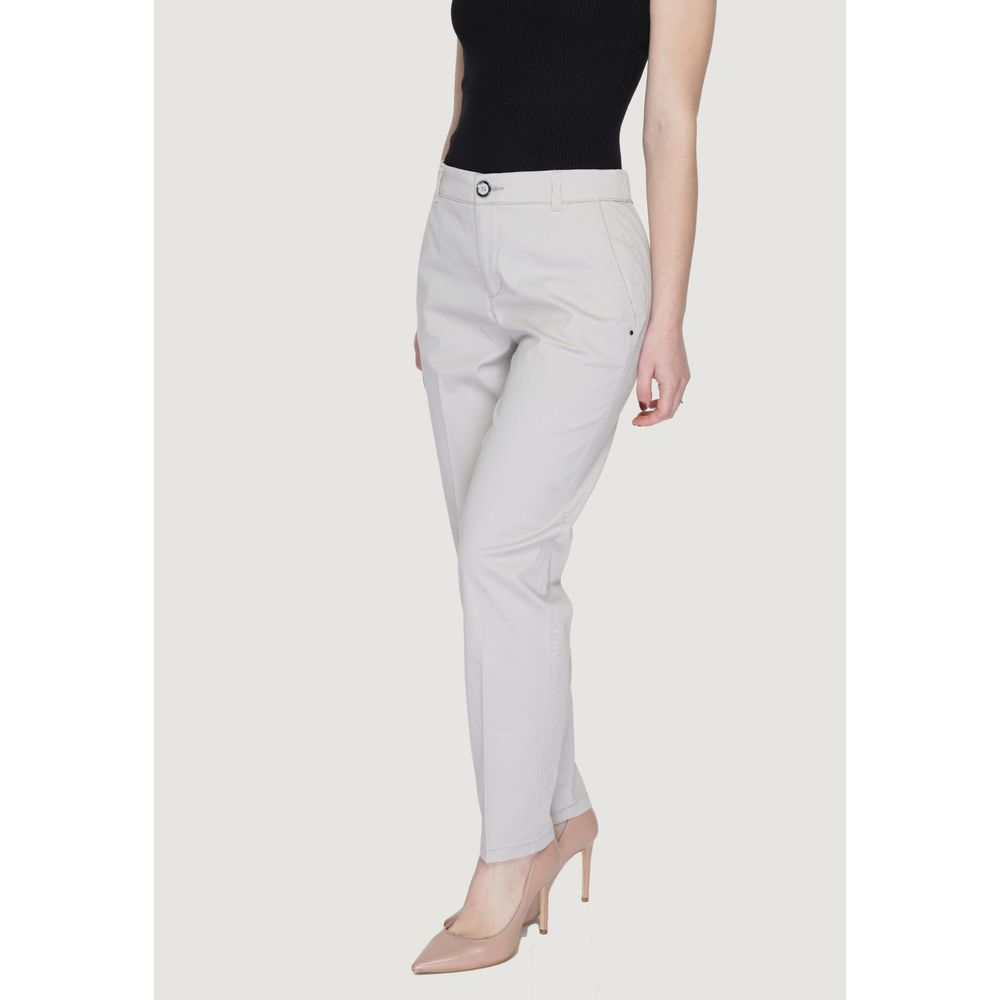 Pantalon décontracté en coton beige Street One