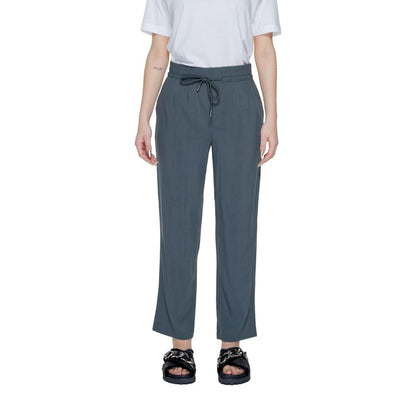 Pantaloni casual in viscosa verde Street One