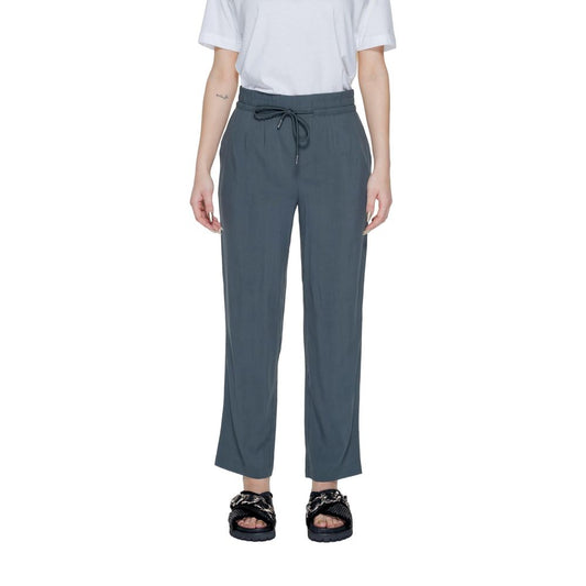 Pantaloni casual in viscosa verde Street One