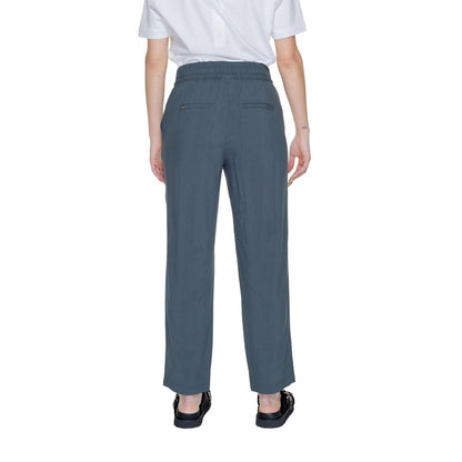 Pantaloni casual in viscosa verde Street One