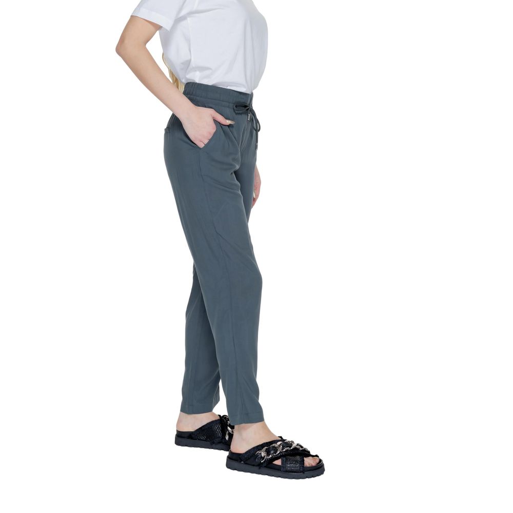 Pantaloni casual in viscosa verde Street One
