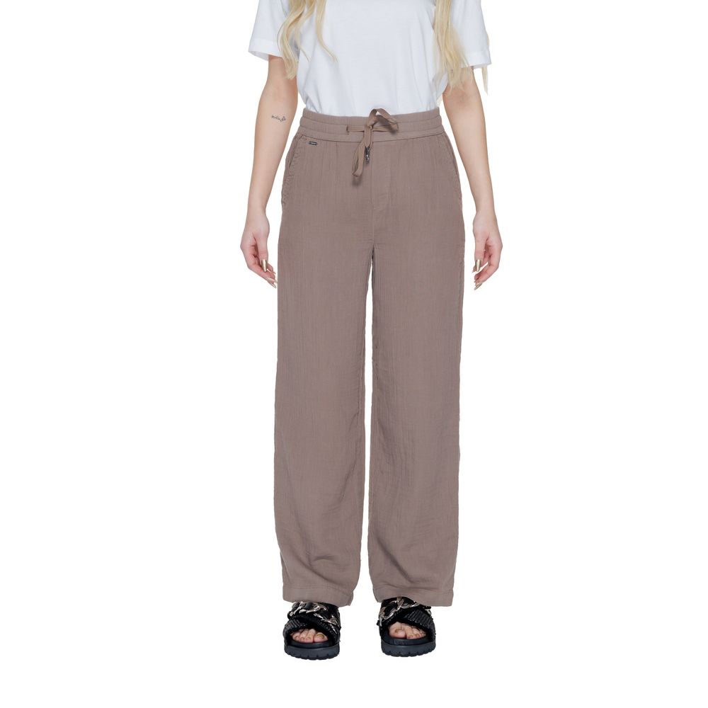 Pantalon décontracté en coton marron Street One