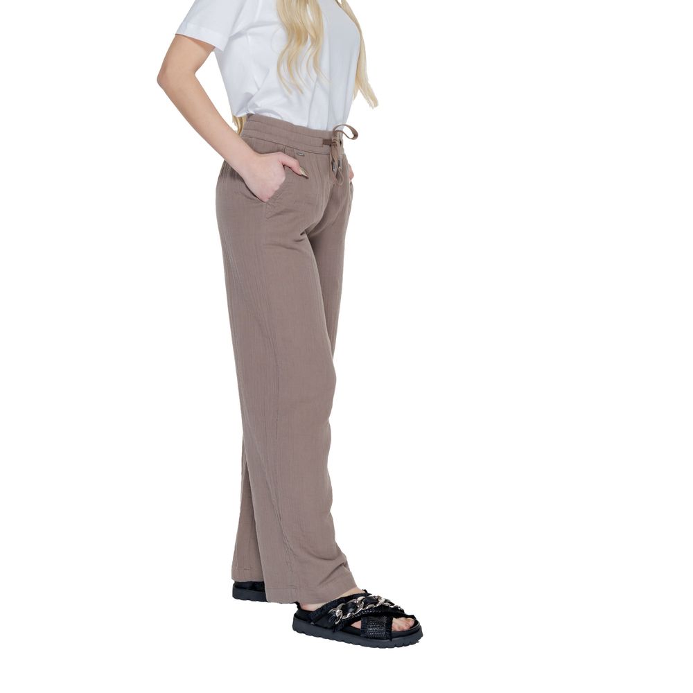 Pantalon décontracté en coton marron Street One