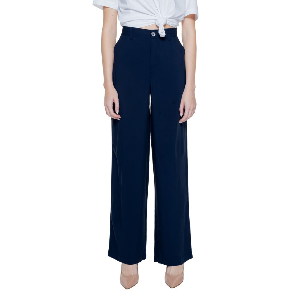 Pantalon décontracté bleu en viscose Street One