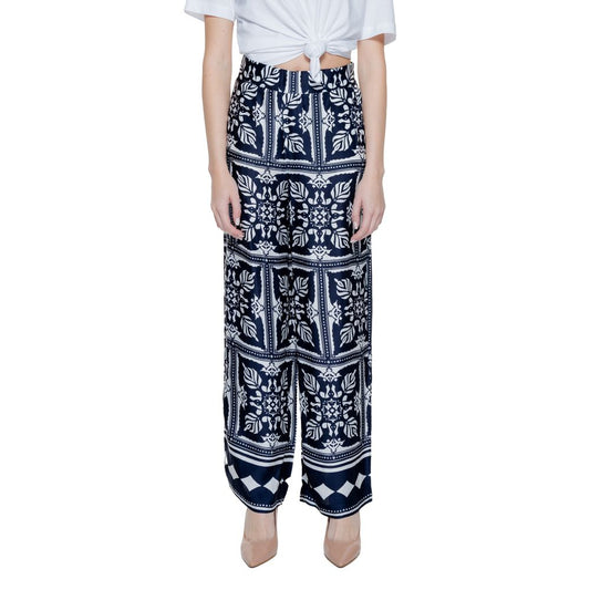 Pantaloni casual in viscosa blu Street One