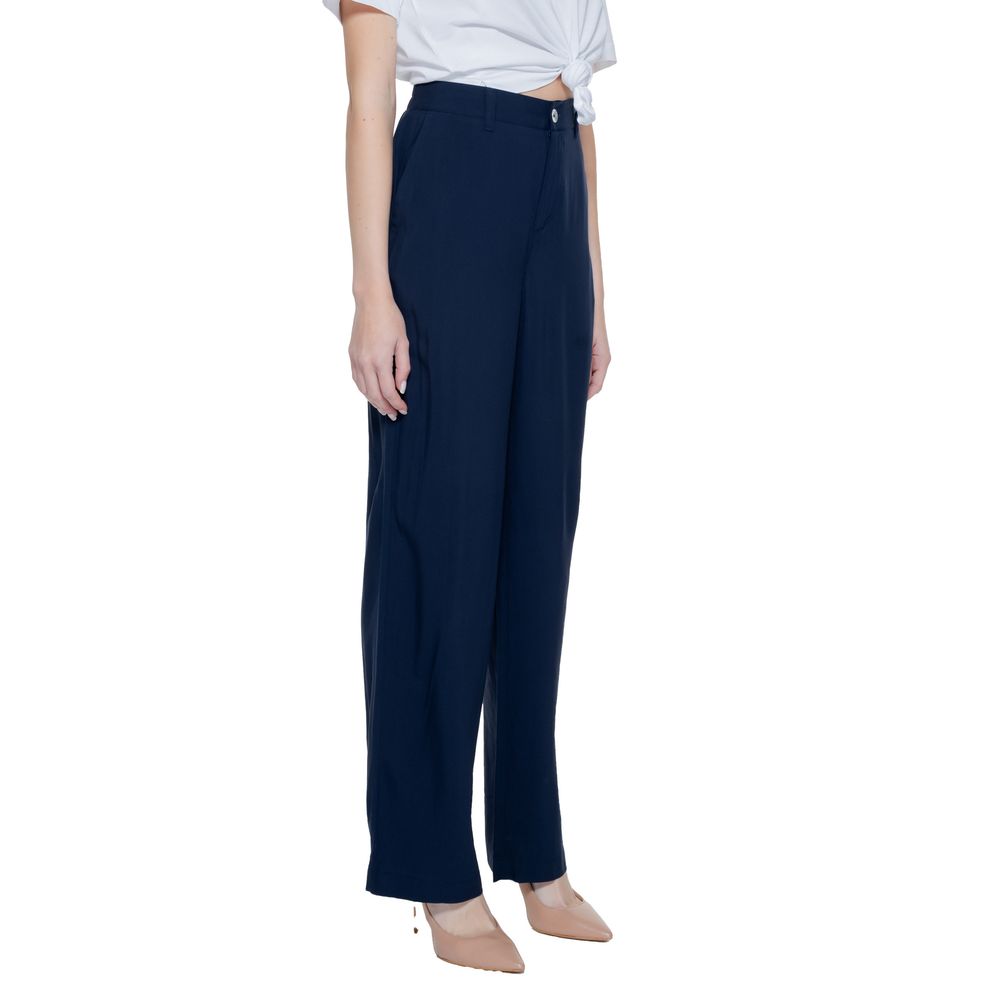 Pantalon décontracté bleu en viscose Street One