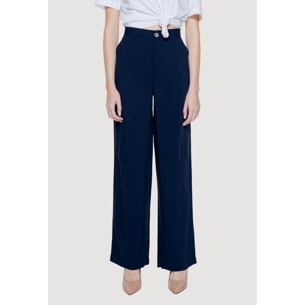 Pantalon décontracté bleu en viscose Street One