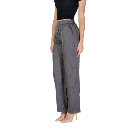 Pantalon décontracté gris en polyester Jacqueline De Yong