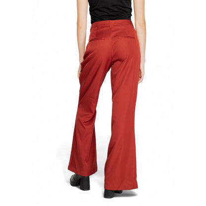 Pantaloni svasati in poliestere rosso Vero Moda