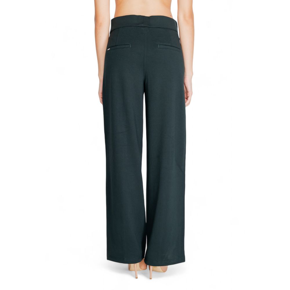 Pantaloni svasati in viscosa verde Street One