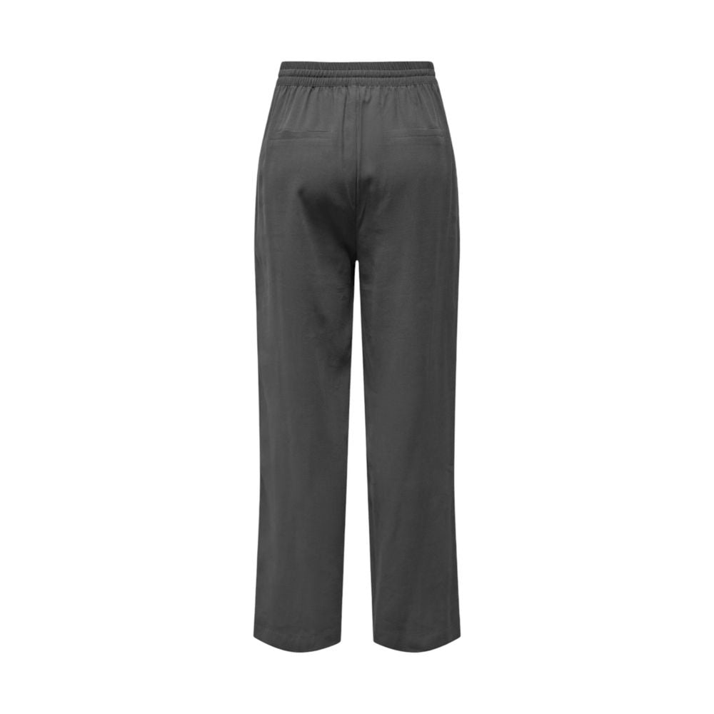 Pantaloni casual in viscosa grigia Jacqueline De Yong