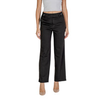 Pantaloni casual in poliestere nero Street One