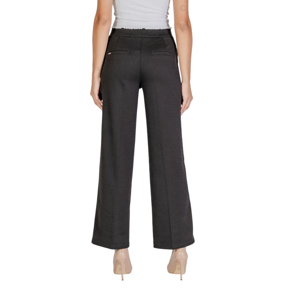 Pantaloni casual in poliestere nero Street One