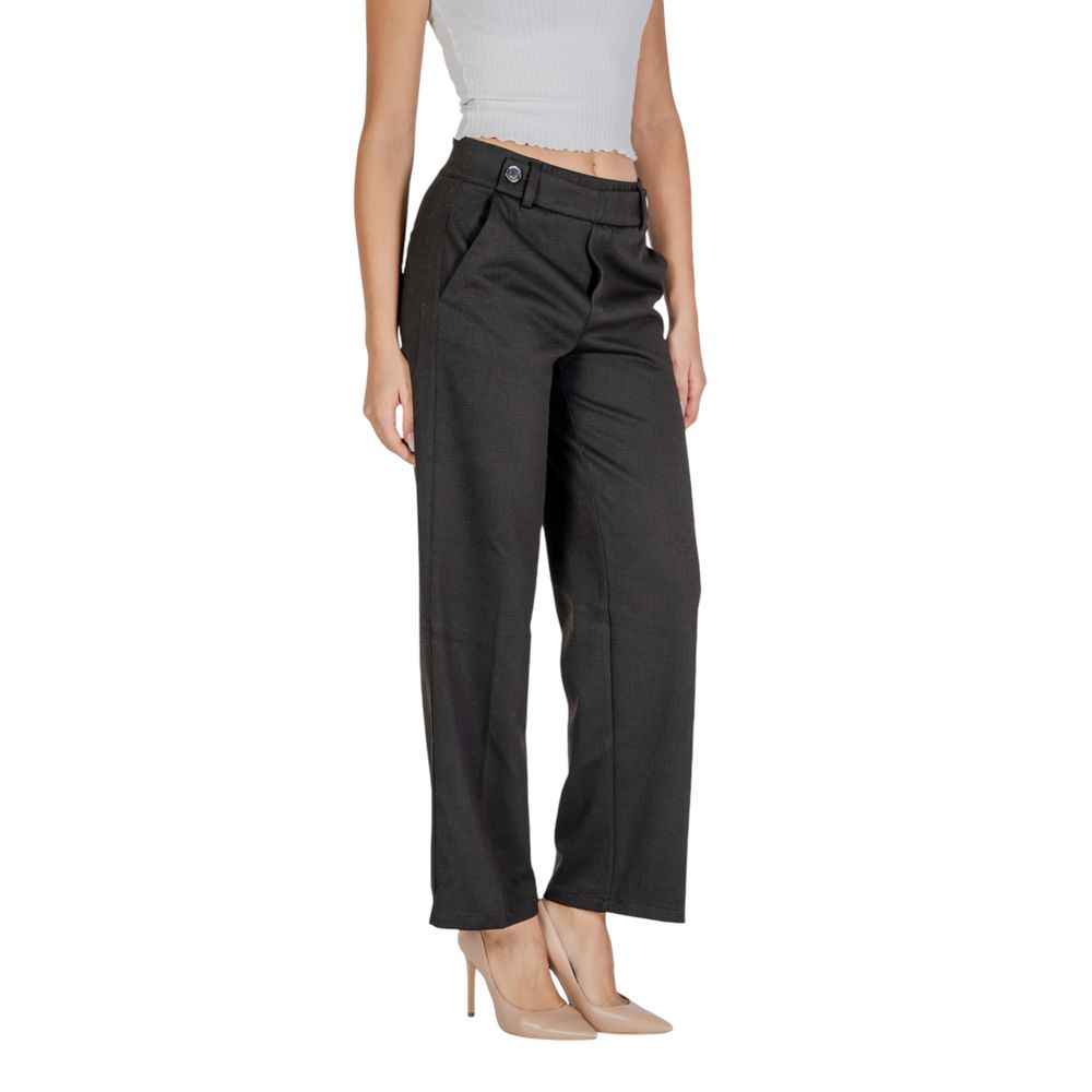 Pantaloni casual in poliestere nero Street One