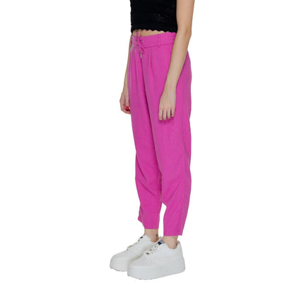 Solo pantaloni casual in lino multicolore