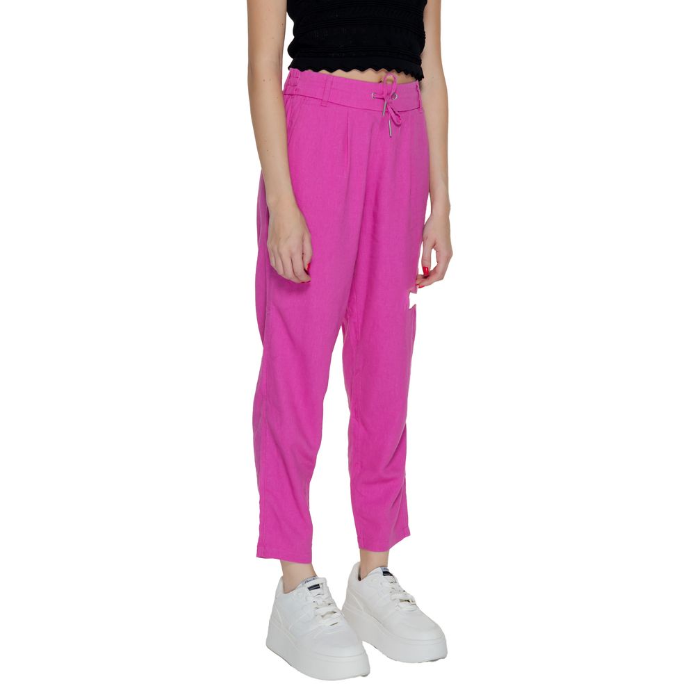 Solo pantaloni casual in lino multicolore