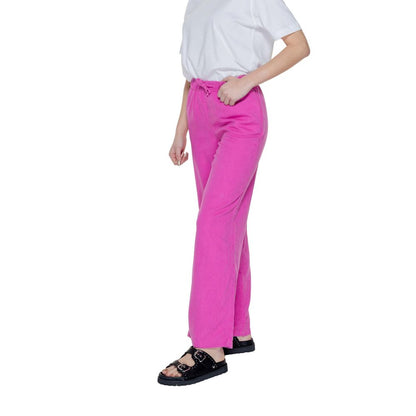 Solo pantaloni casual in lino rosa