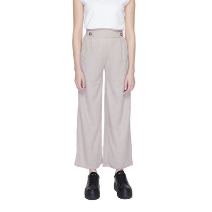 Pantaloni casual in viscosa grigia Jacqueline De Yong