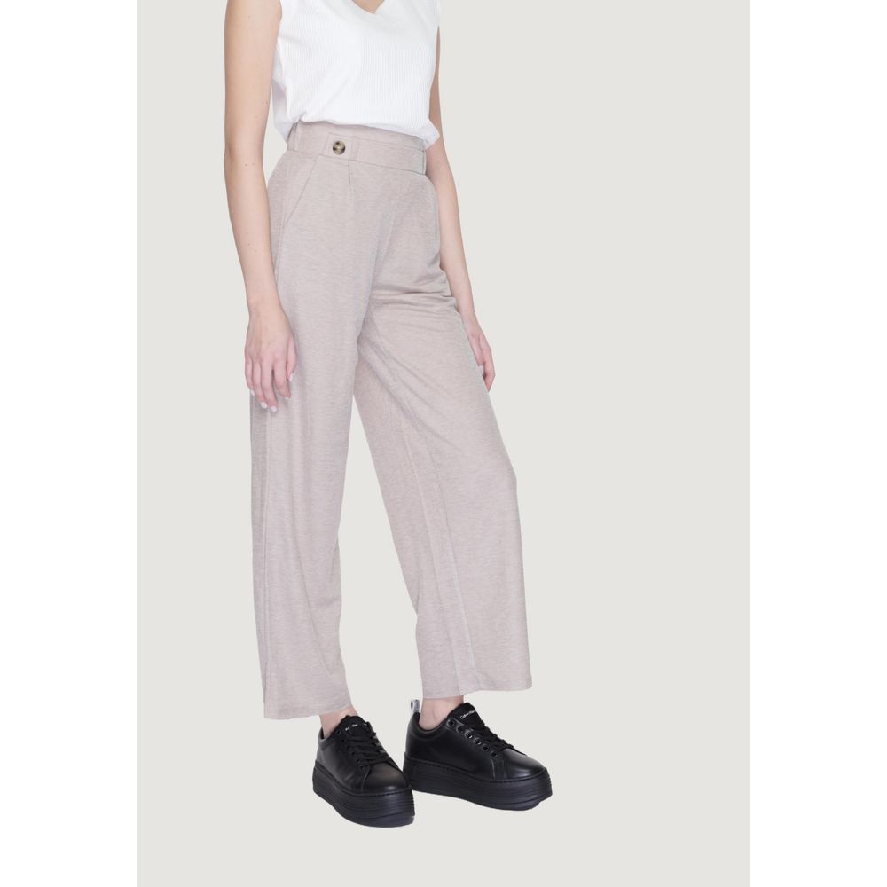 Pantaloni casual in viscosa grigia Jacqueline De Yong