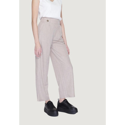 Pantaloni casual in viscosa grigia Jacqueline De Yong