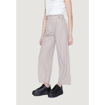 Pantaloni casual in viscosa grigia Jacqueline De Yong