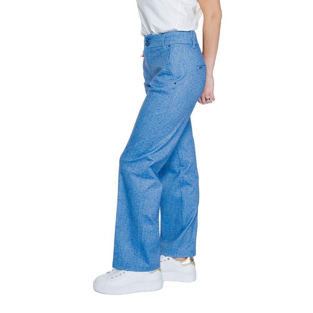 Pantaloni casual in poliestere blu Street One