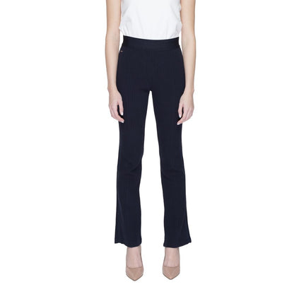 Pantaloni svasati in cotone blu Street One