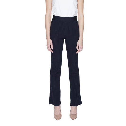 Pantaloni svasati in cotone blu Street One
