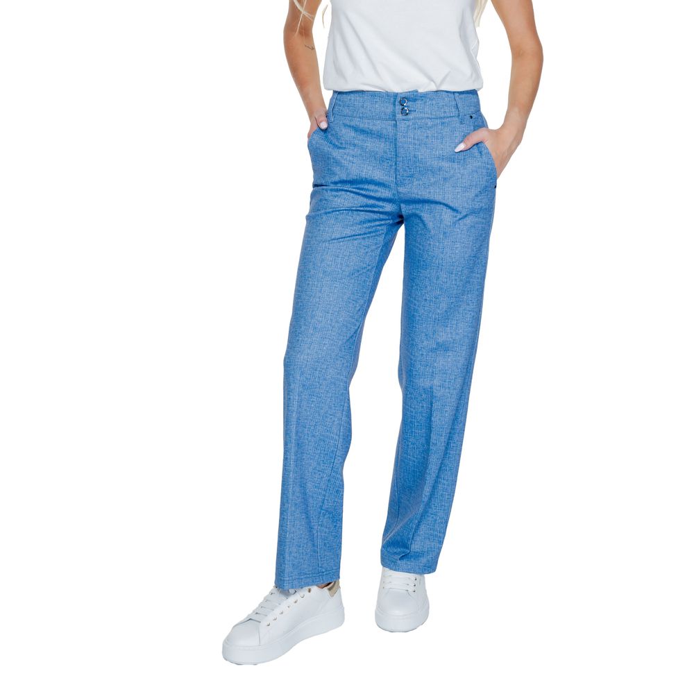 Pantaloni casual in poliestere blu Street One