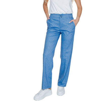 Pantaloni casual in poliestere blu Street One