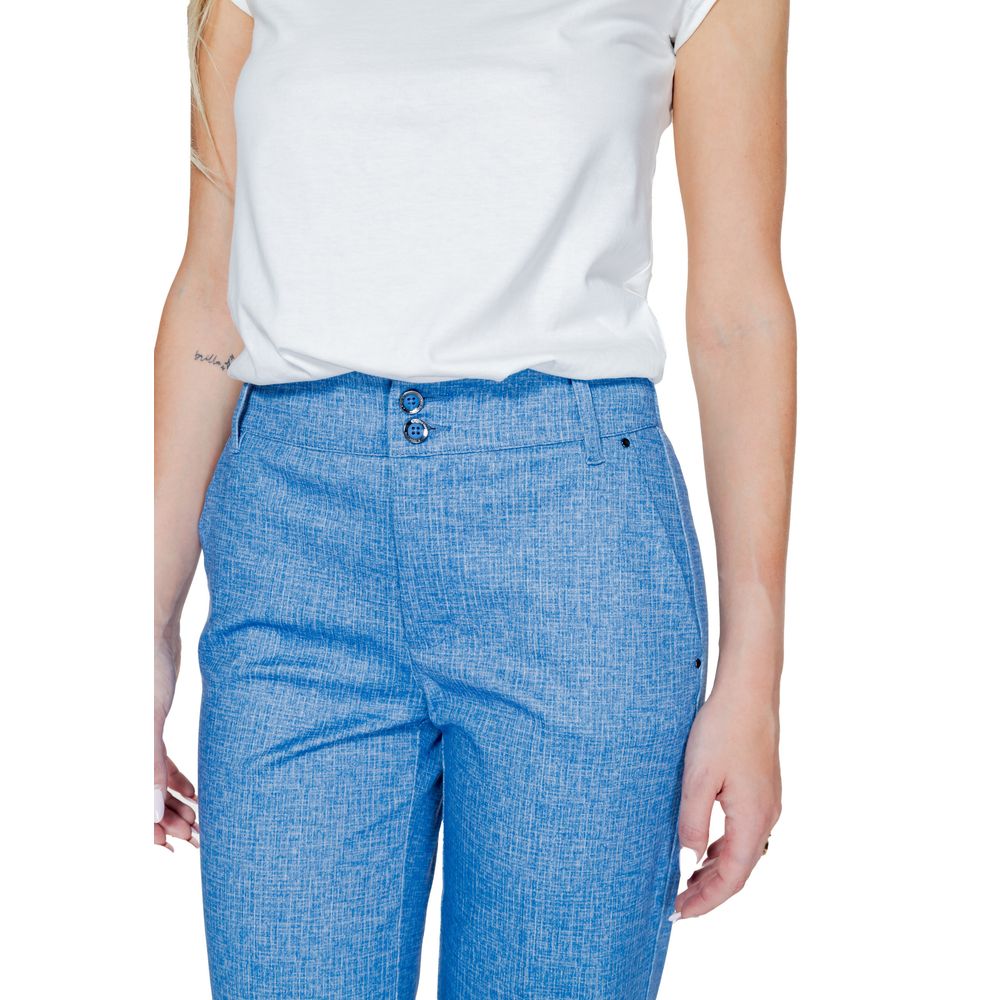 Pantaloni casual in poliestere blu Street One