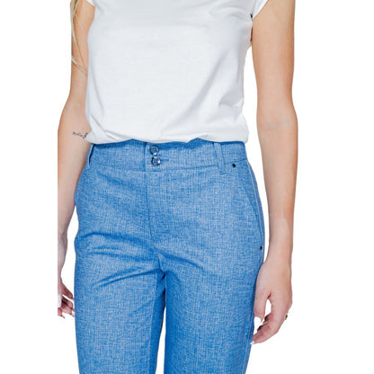 Pantaloni casual in poliestere blu Street One
