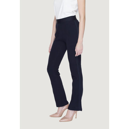 Pantaloni svasati in cotone blu Street One