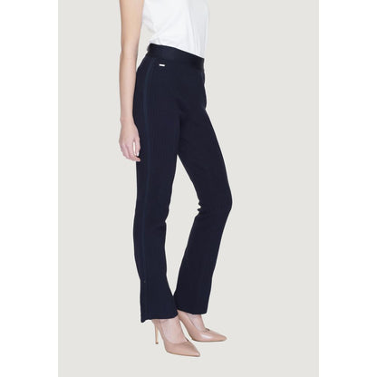 Pantaloni svasati in cotone blu Street One