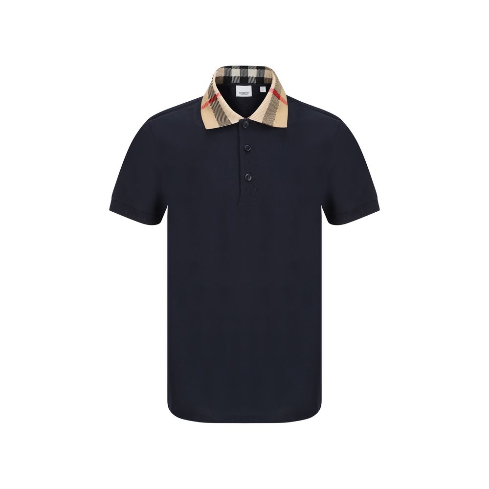 Polo in cotone blu Burberry