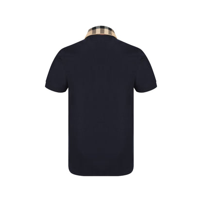 Polo in cotone blu Burberry