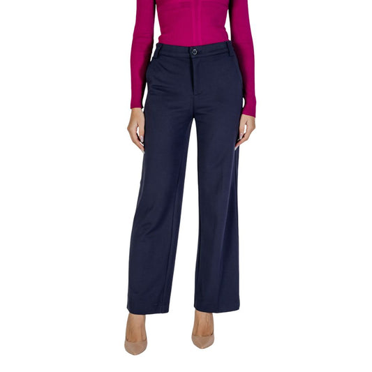 Pantaloni casual in viscosa blu Street One