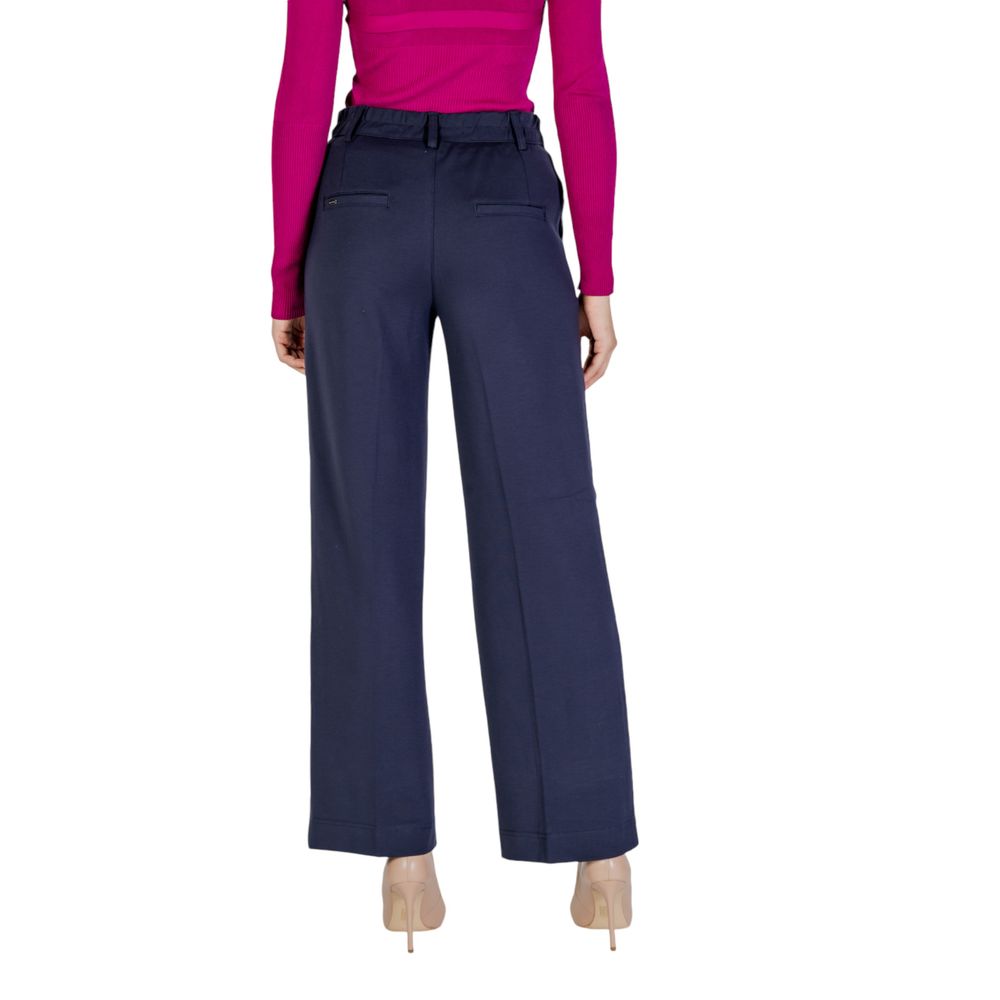 Pantaloni casual in viscosa blu Street One