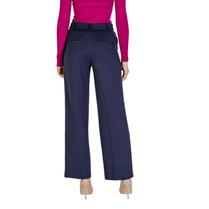 Pantaloni casual in viscosa blu Street One