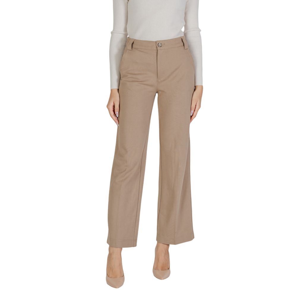 Pantaloni eleganti in viscosa beige Street One