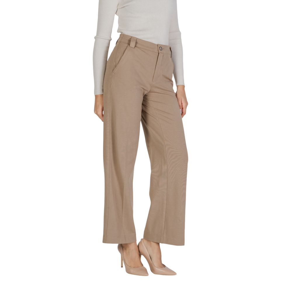 Pantaloni eleganti in viscosa beige Street One