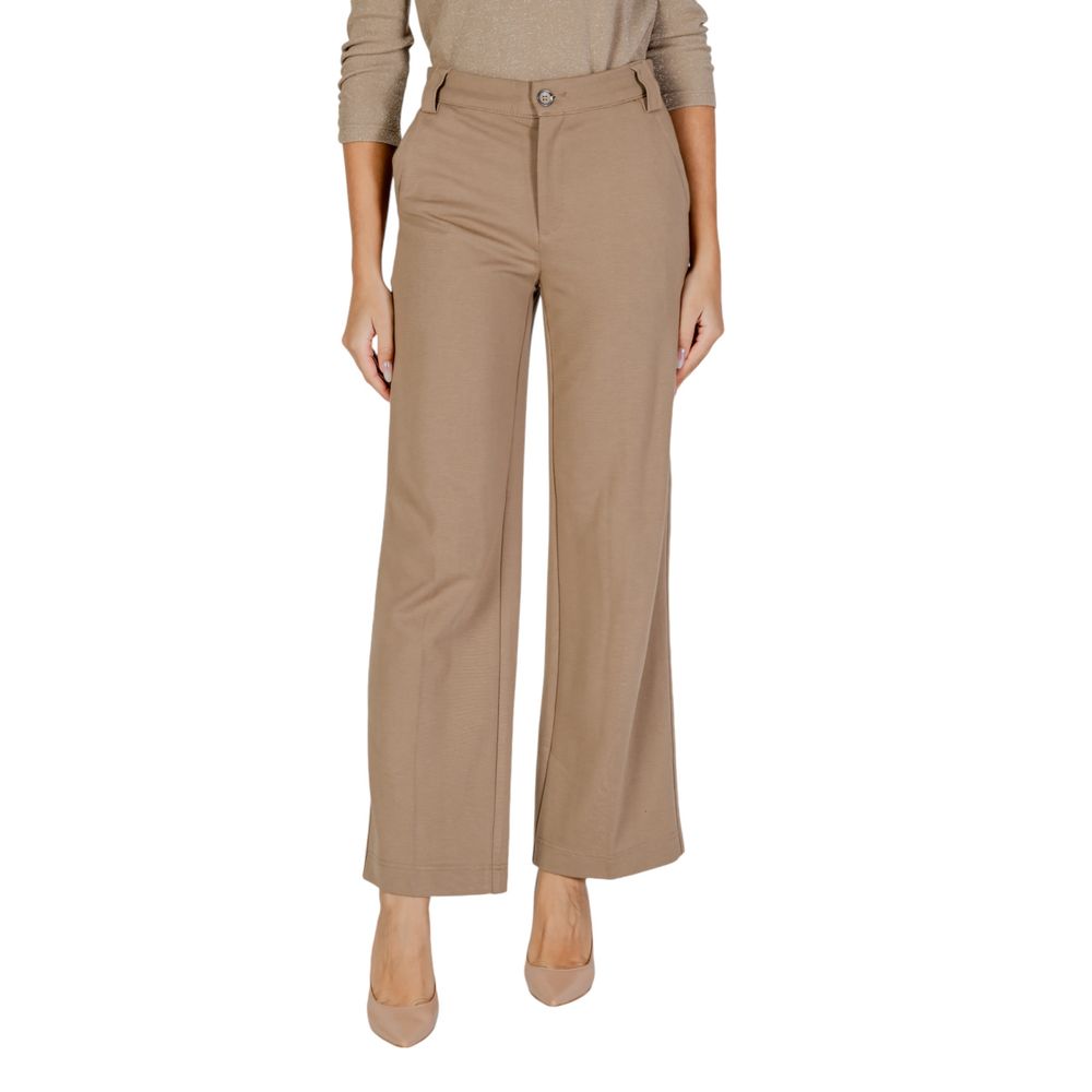 Pantaloni eleganti in viscosa beige Street One