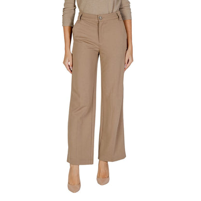Pantaloni eleganti in viscosa beige Street One