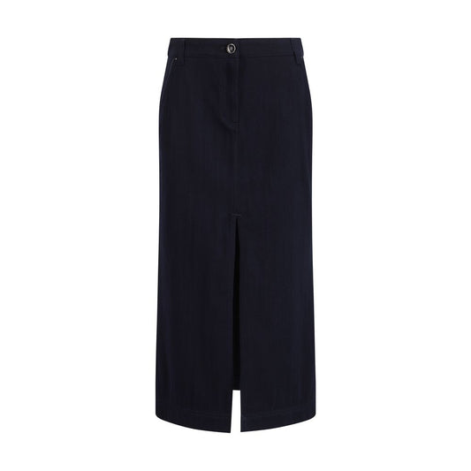 Gonna in cotone blu Giorgio Armani