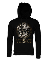 Felpa con cappuccio e pullover in cotone con Medusa nera Versace