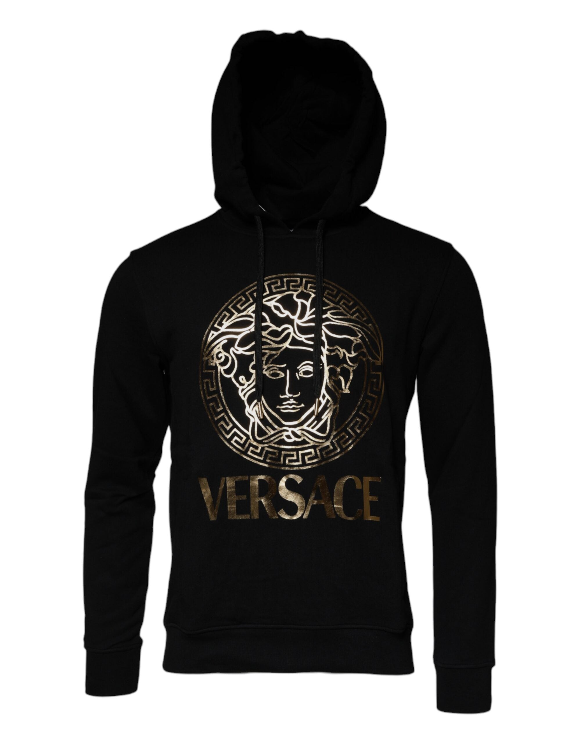 Felpa con cappuccio e pullover in cotone con Medusa nera Versace