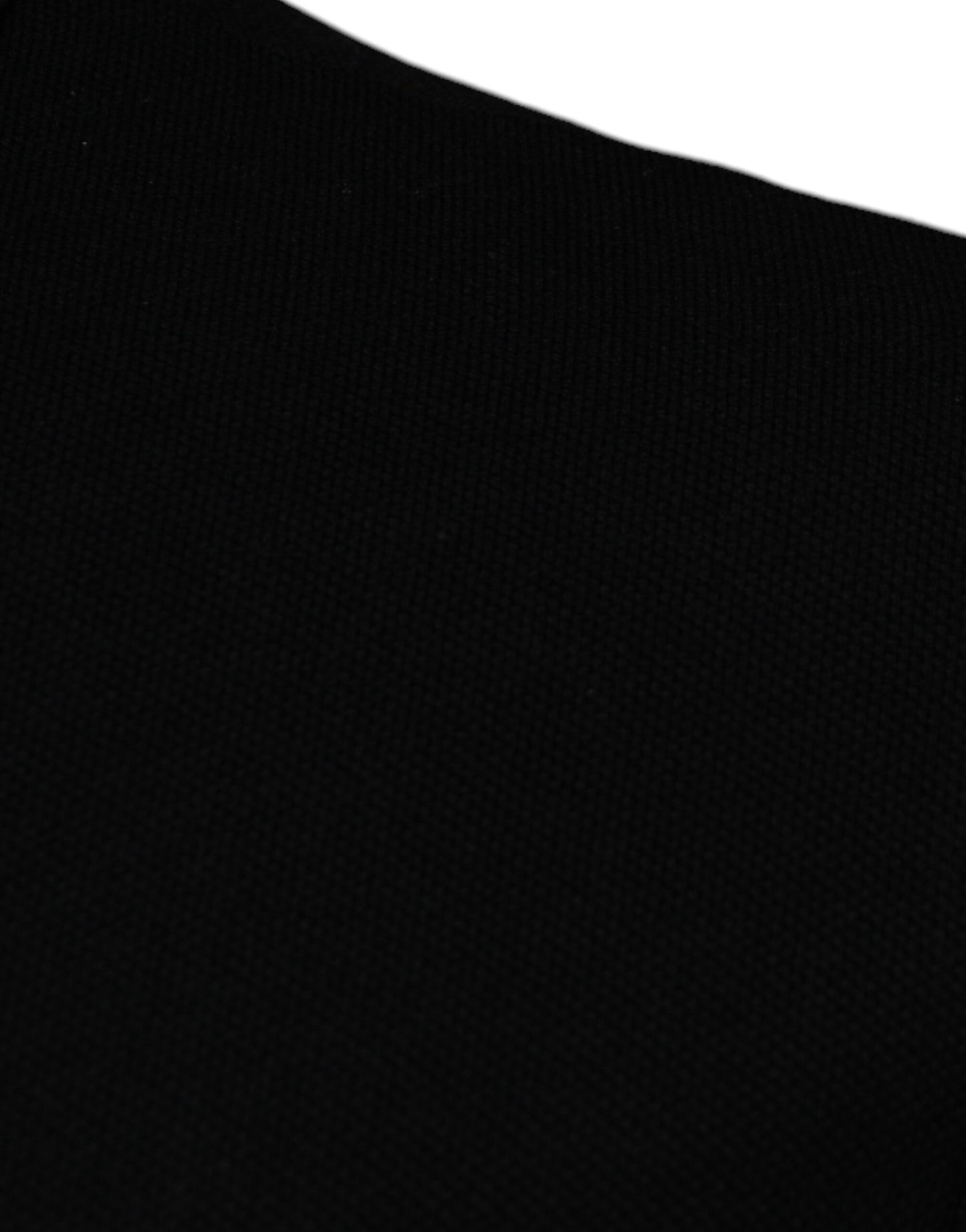 Polo a maniche corte con colletto in viscosa nera Versace