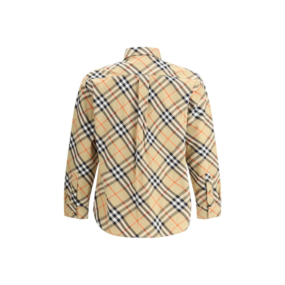Camicia Burberry beige in cotone con motivo