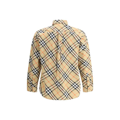 Camicia Burberry beige in cotone con motivo